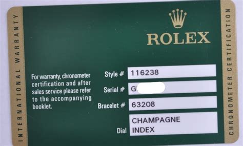 authentic Rolex warranty cards